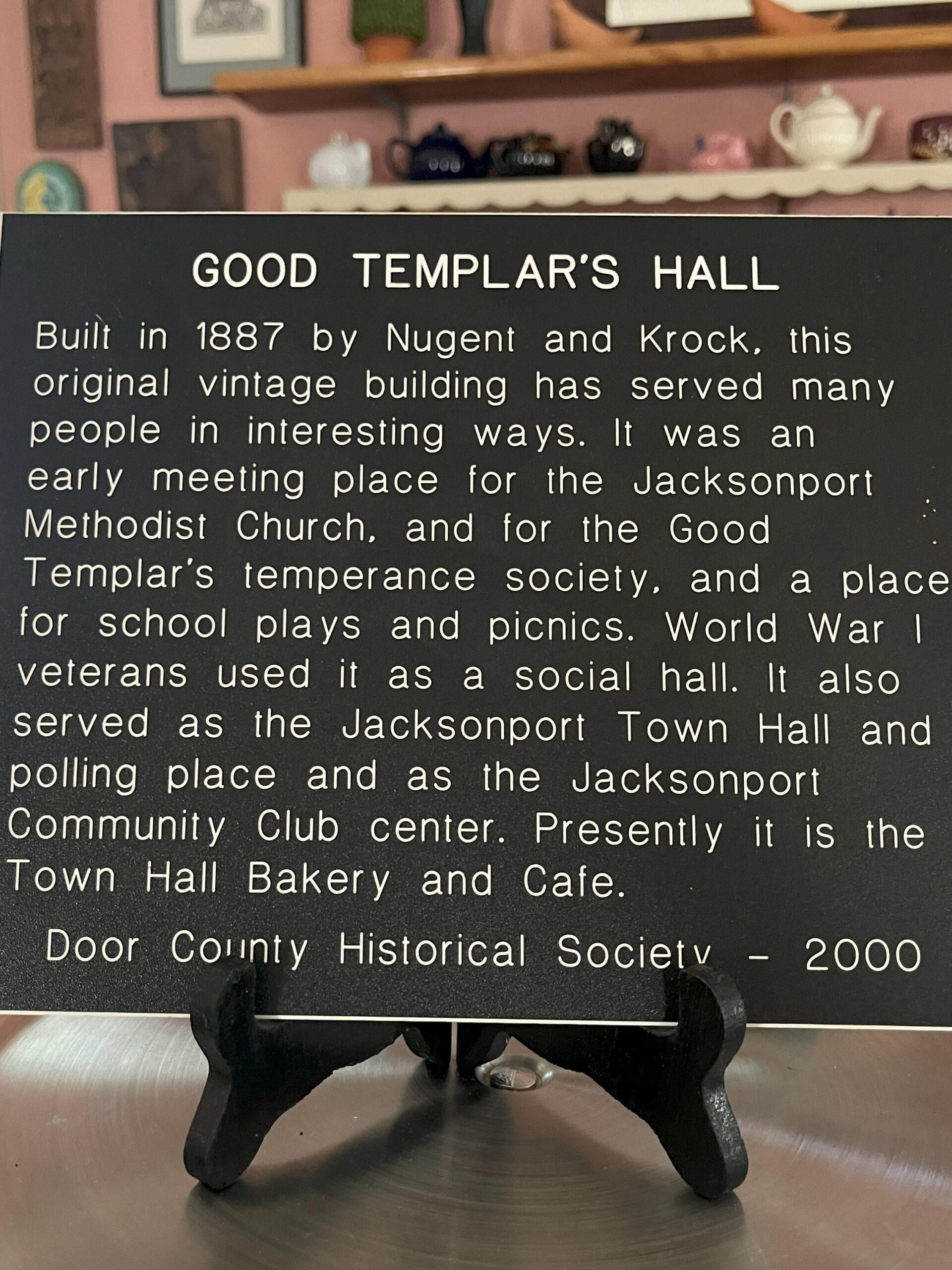 Good Templar's Hall - Plaque